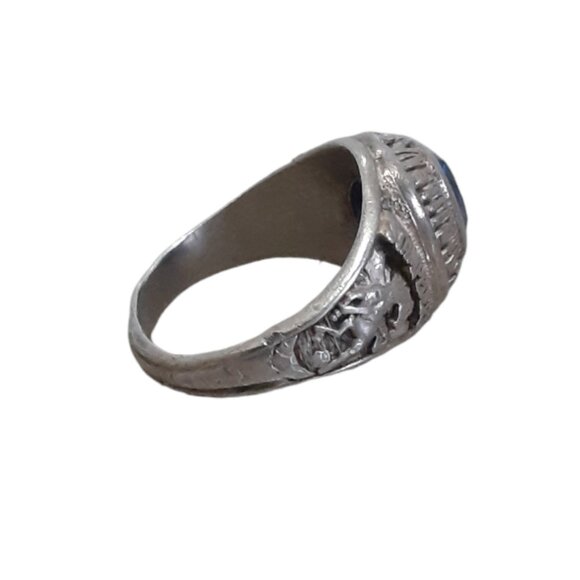 Sterling Silver & Blue Sapphire Class Ring 1975 Parkside Collegiate Stampeders - Picture 3 of 4